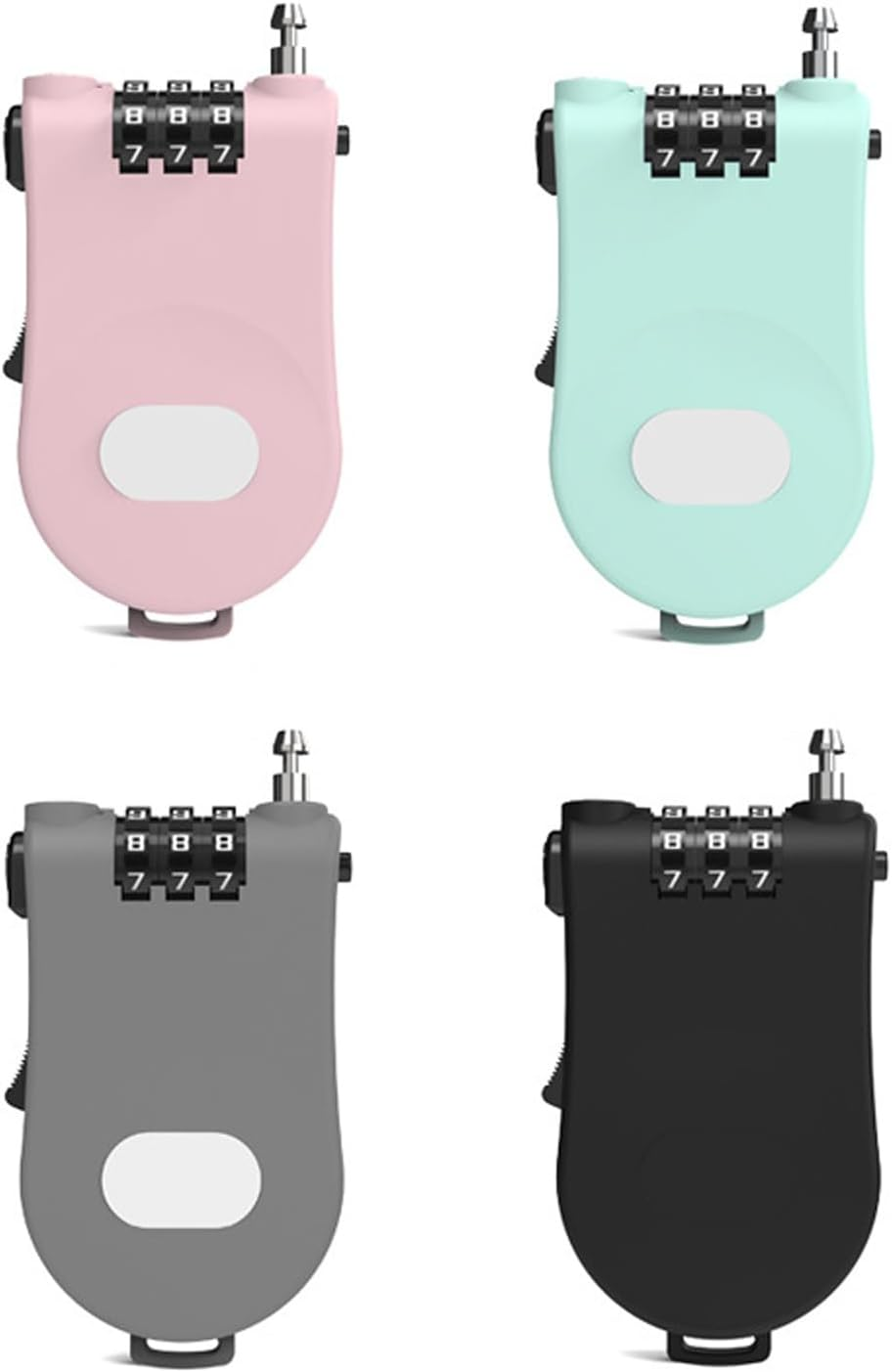 Maizoon 3-Digit Combination Lock with Retractable Cable Adjustable Length up to 1M/3.28Ft Easy to Use Password Reset Button Suitable for Travel Bag Gym Lockers Filing Cabinets 3 Pack