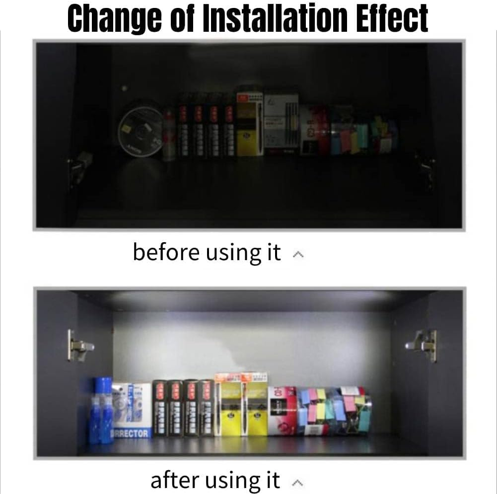 LED Cabinet Hinge Light, Grey, ABS Material, 4.8X2.6X2Cm, 10 Pack, Battery-Operated Sensor Light for Kitchen Cupboard, Wardrobe, Cool White image number 3