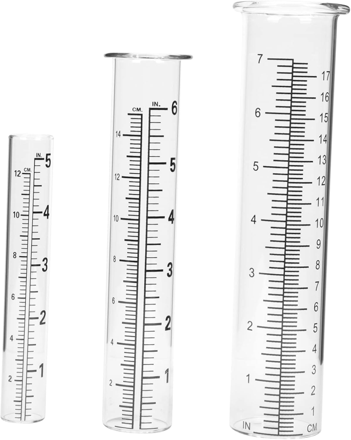 3Pcs Rain Gauge Test Tube Glass Rain Measuring Container for Outdoor Use Precise Outdoor image number 5