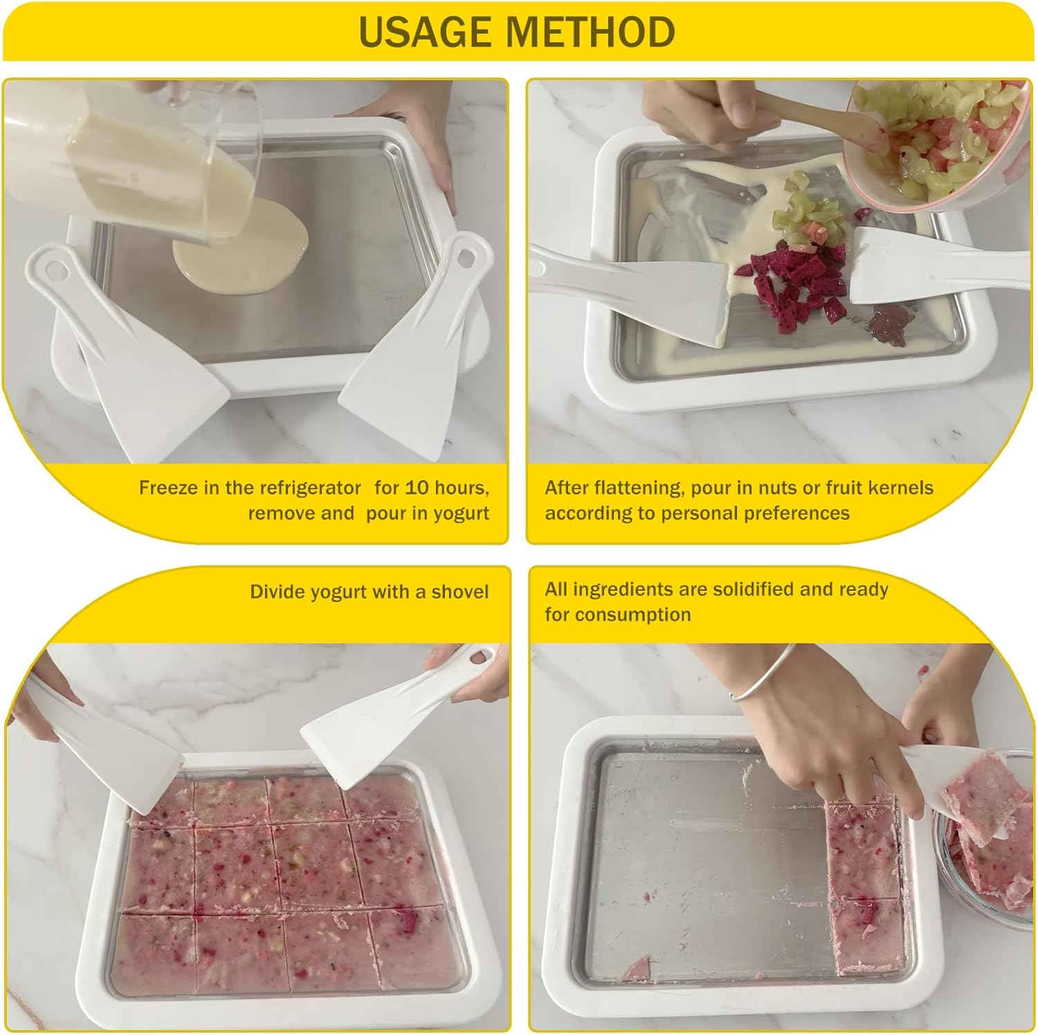 DBREAKS Ice Cream Roller Maker Pan, Ice Plate, Ice Cream Rolls Maker, Ice Rolls Machine, Homemade Ice Cream, Ice Cream Plate for Ice Rolls, Stainless Steel, for Frozen Yoghurt Ice Cream Gelato, Green image number 5