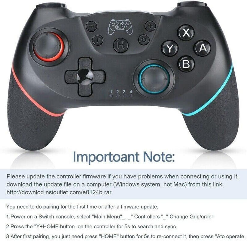 Lyyes Switch Controller, Wireless Pro Controller Joystick Compatible with Switch, 2 Pack image number 2