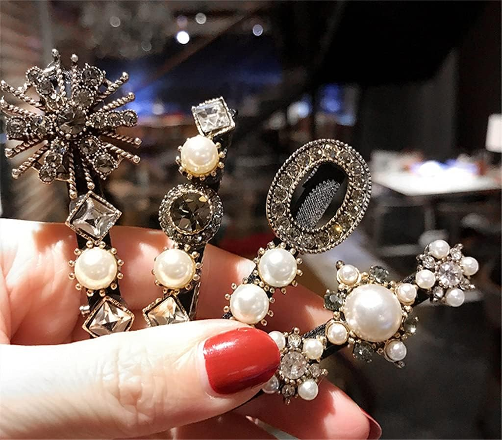 Crystal Hair Accessories,Clips Hairpins,Clip Plate,Pearl Hairpin Retro Hairpin Female Liu Seaside Clip Girl Korean Version Word Clip