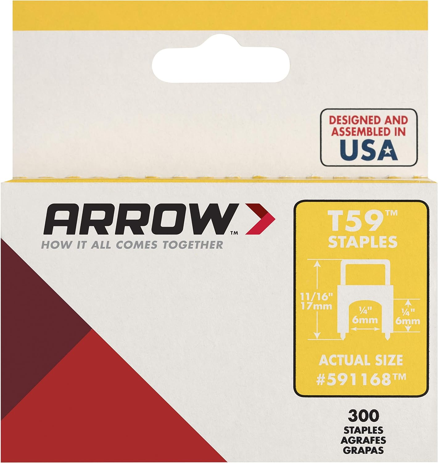 Arrow T59 Insulated Staples 300 Pack, (6 Mm) 1/4-Inch Leg Length, Clear image number 4