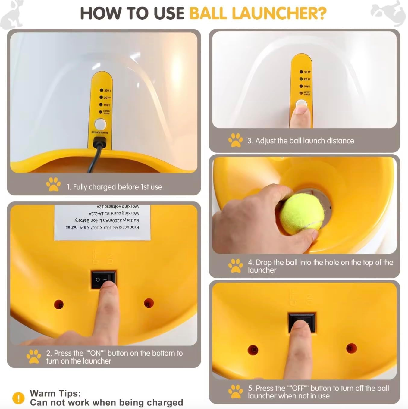 Rabaab & Co - Interactive Dog Ball Launcher &ndash; Automatic Fetch Machine for Small, Medium, and Large Dogs with Adjustable Distance Settings and Durable Tennis Balls image number 3
