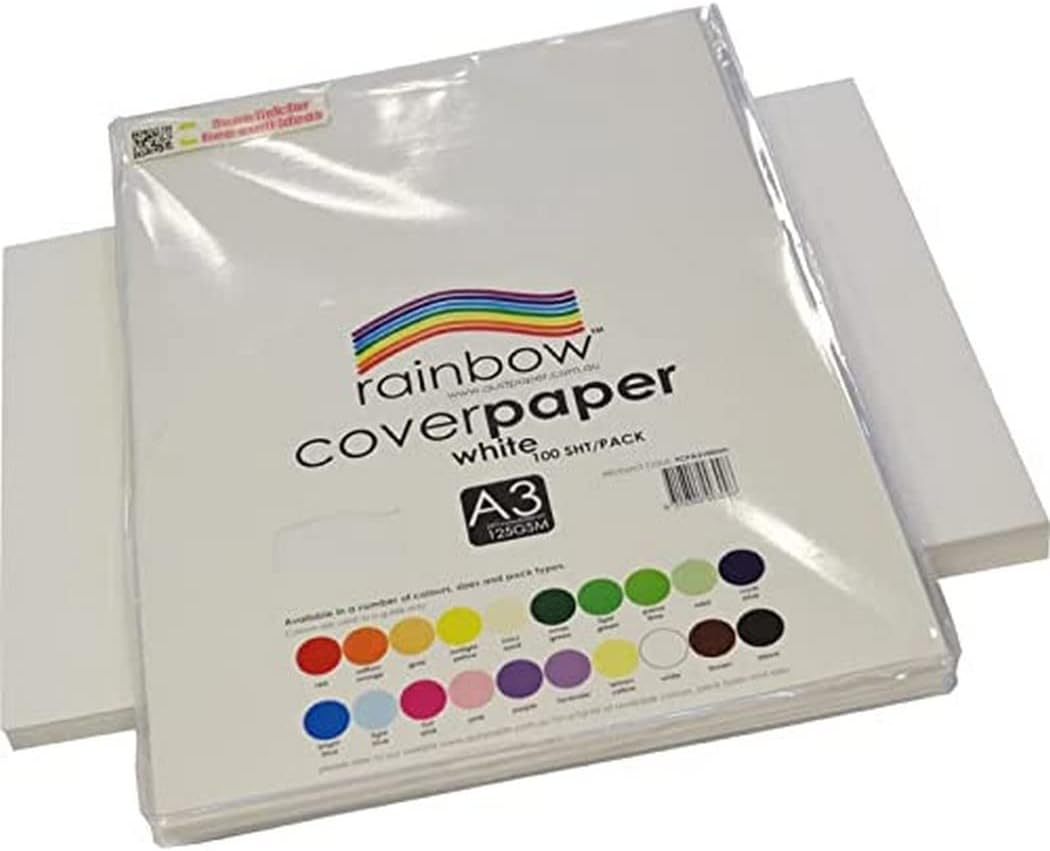 Rainbow A3 Cover Paper 100 Sheets, White
