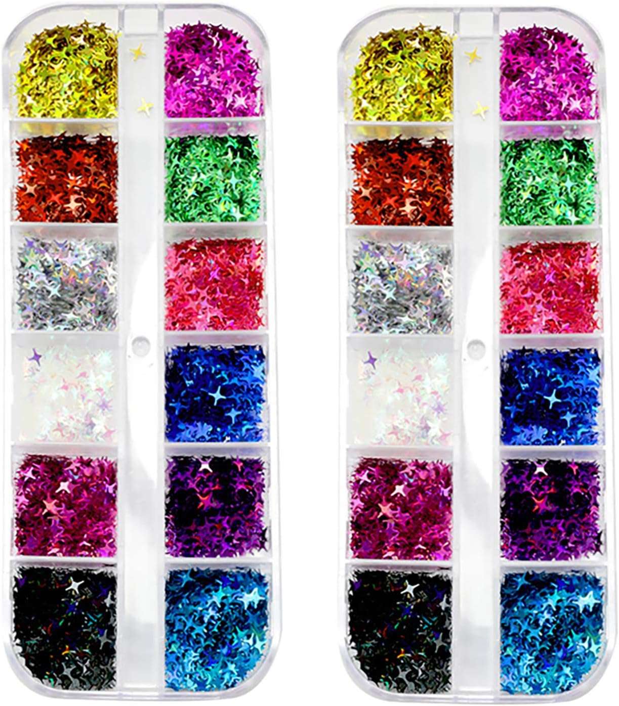 2 Boxes Nail Sequins Cross Star Sequins Four-Pointed Star Sequins Five-Pointed Star Alien Sequins image number 3