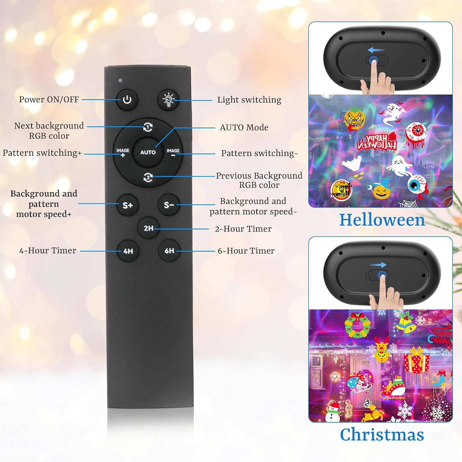 Halloween and Christmas (2025) Waterproof IP67 Projector Lights Outdoor Lighting with Northern Lights Festive Atmosphere for Home Garden Party Decoration with Remote Control