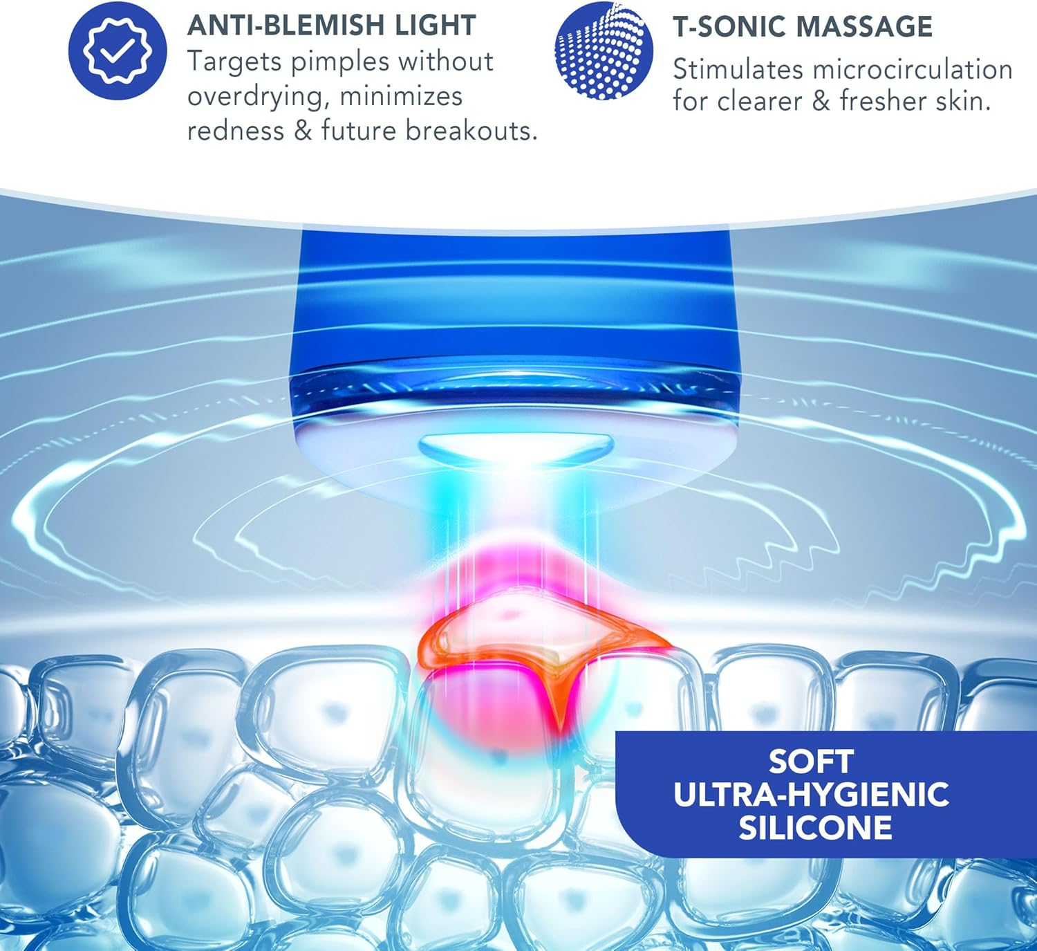 FOREO ESPADA 2 Anti-Blemish Light Skincare Device - Blemish Trace Fading - Pimple, Spot & Blemish Removal - Clear Skin - Cobalt Blue