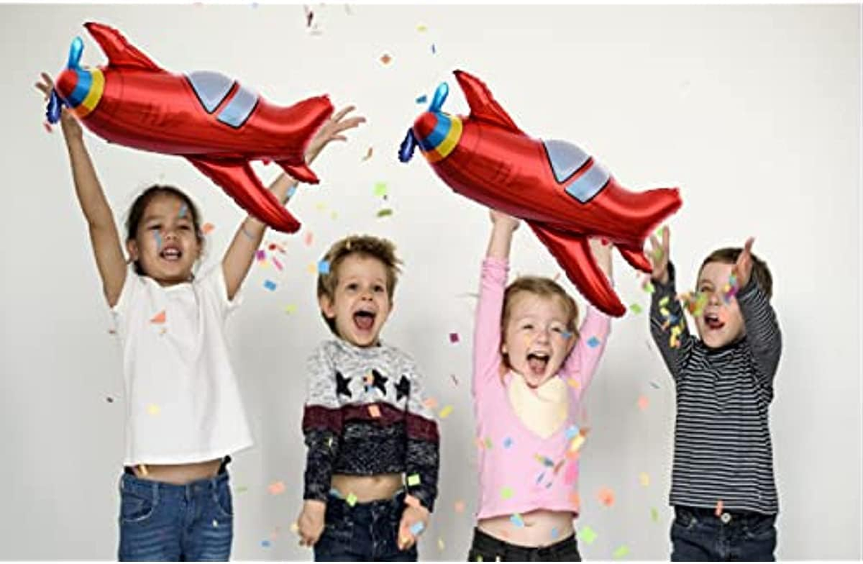 Cartoon Construction Foil Balloon Kids Boys Gifts Birthday Baby Shower Party Decorations (Airplane) - Vintage Car image number 3