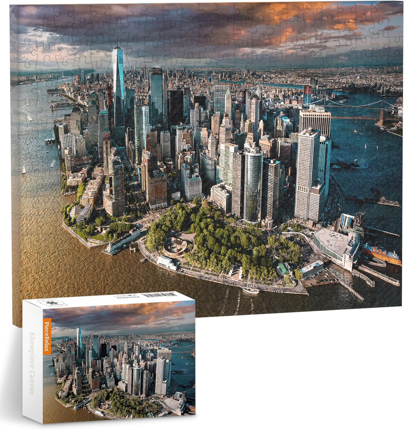 Piecerelax Canvas Wall Art Puzzles for Adults - Away from the City - Tranquil Summer Beach Unique Gift & Home D&eacute;cor with Plastic Jigsaw Puzzle Artwork for Living Room Bedroom [HN1316]