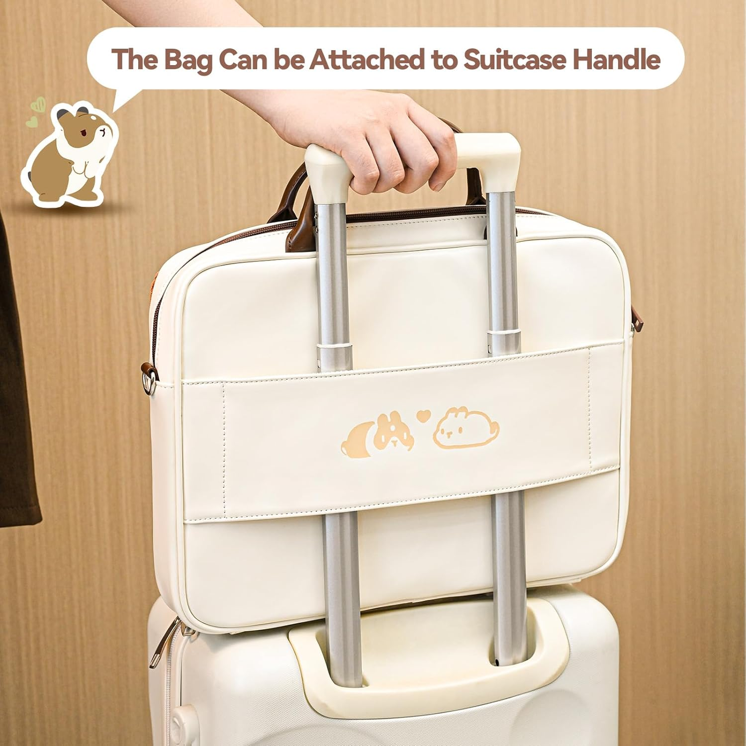 Geekshare Large Capacity Laptop Storage Bag - Crossbody & Handheld 14 Inch Laptop Sleeve Compatible with Ipad/Pro/Air, Waterproof Bag with Tablet Compartment - Team Timoth image number 6