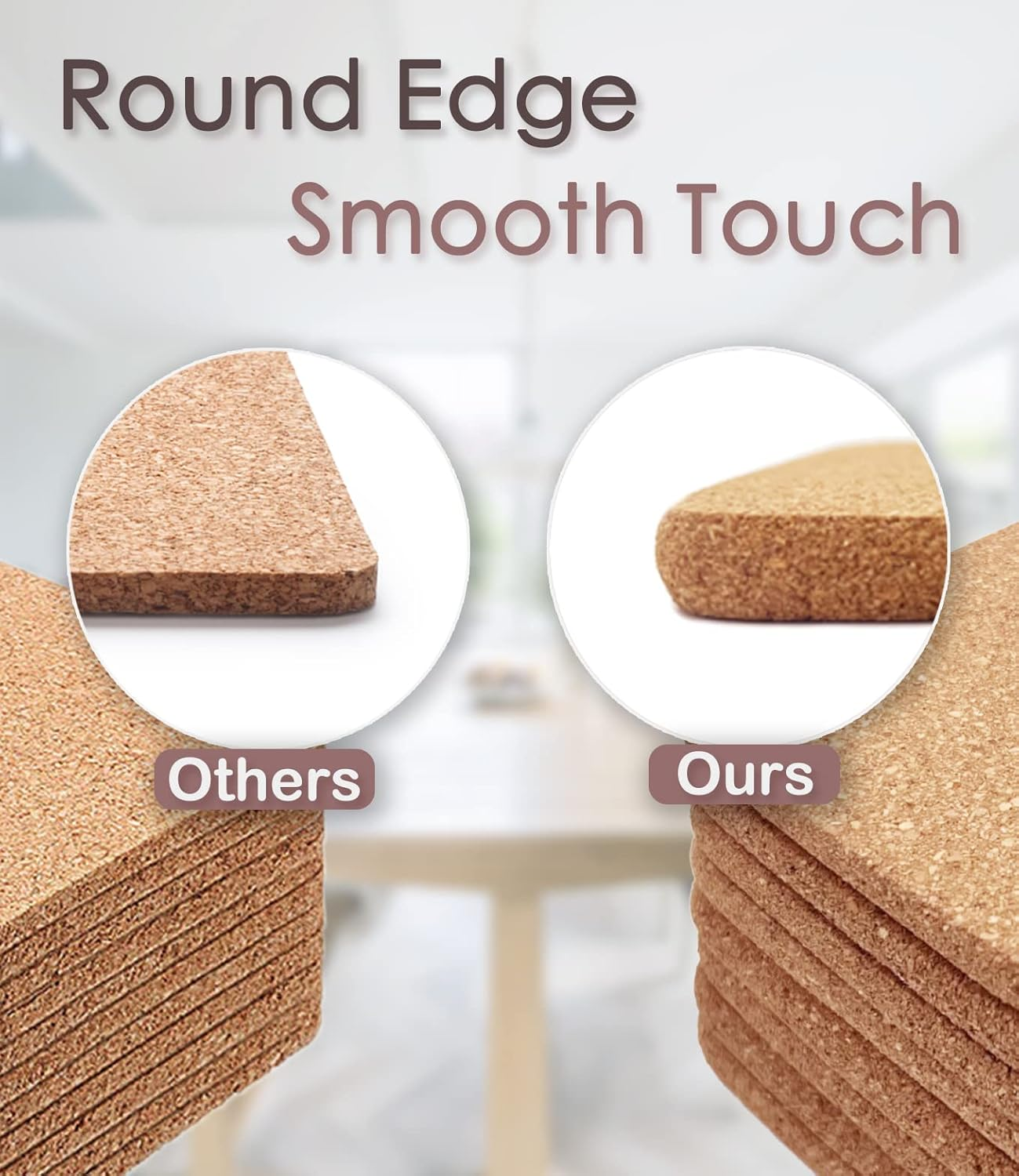 Cork Trivet, 4 Pcs High Density Thick Square Cork Trivets for Hot Dishes, 8 Inch Heat Resistant Multifunctional Cork Coaster, Cork Hot Pads for Table & Countertop KTLBCT16 image number 1