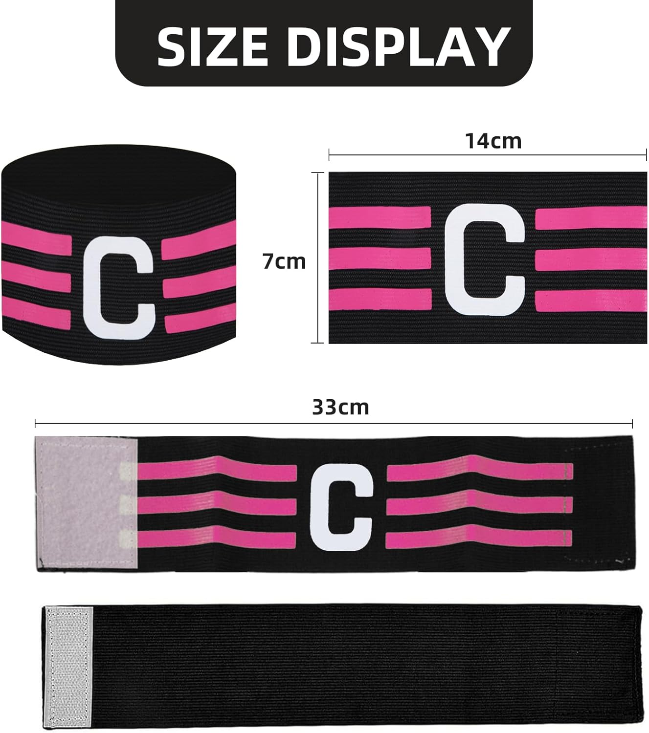 4 Pcs Captains Armband, Adjustable Captain Armband Football for Adult and Youth Multicolour Elastic Sports Arm Bands Rugby Armband Sports Arm Bands for All Sports Events Clubs Teams image number 1