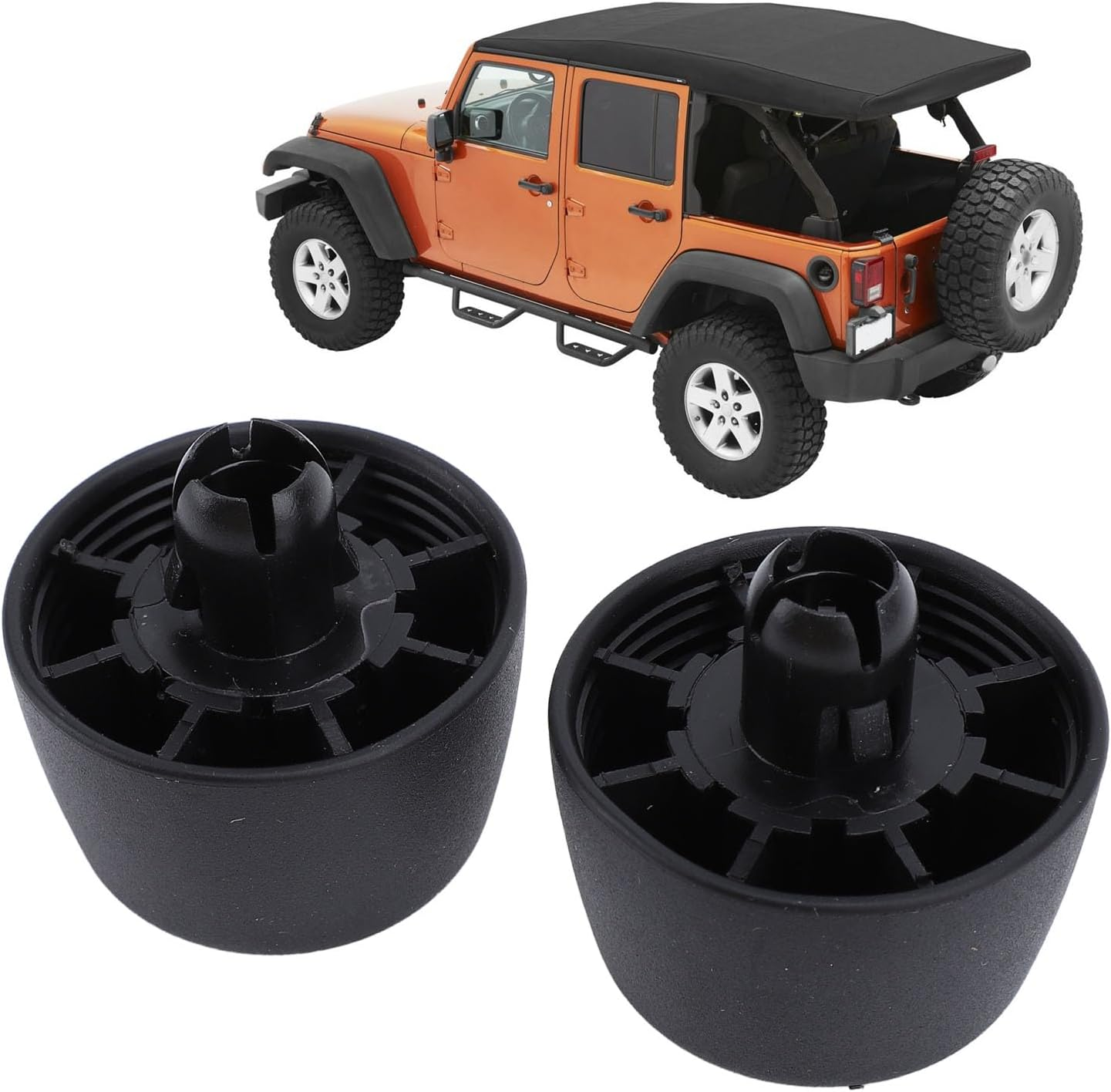 Pair of Car Hood Bumper Stop, Black Rubber Rubber Hood Stop Support Bonnet Bumper Pad Easy Installation 55395650AD Bonnet Bumper Cushion for JK One 2007 to 2018 image number 6