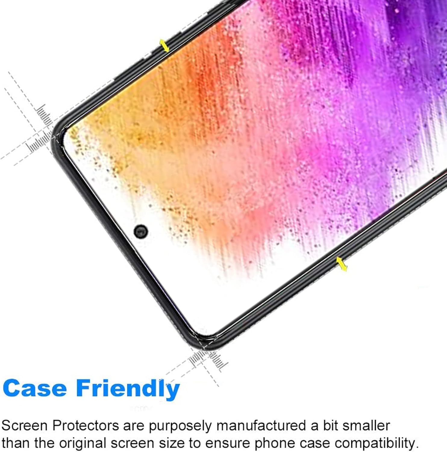 HEYUS [3 Pack] for Samsung Galaxy A73 5G Screen Protector, [Case Friendly] 9H Hardness Premium Tempered Glass Screen Protector Film for Samsung Galaxy A73 5G image number 2