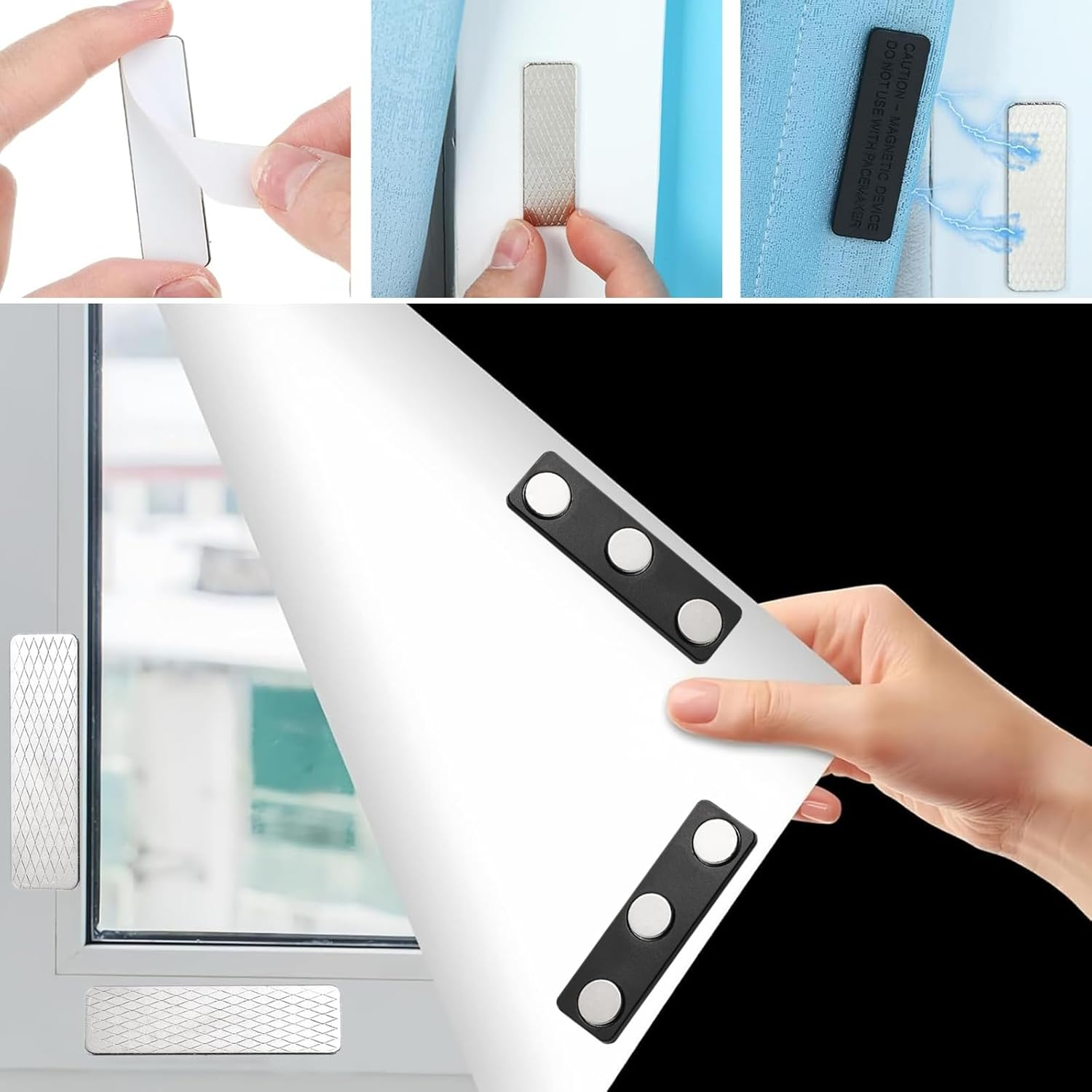 Xoelle Pack of 15 Fly Screen Window Magnet, Magnets for Fly Screen for Clamping, Screen Clip, Suitable for Attaching Screens in Kitchens, Balconies, Living Rooms and Bedrooms image number 6