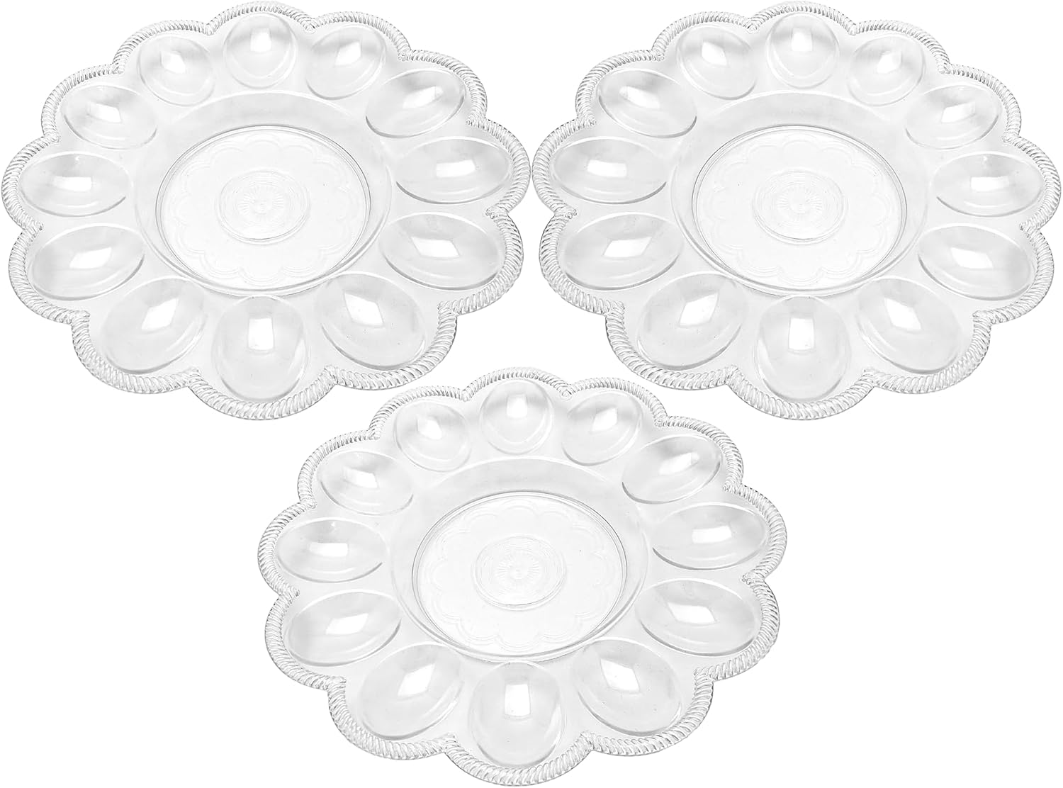 Deviled Egg Crystal Clear 9.5" Diameter Presence Serving Trays! Perfect for Any Party or Social Gathering! (3) image number 5