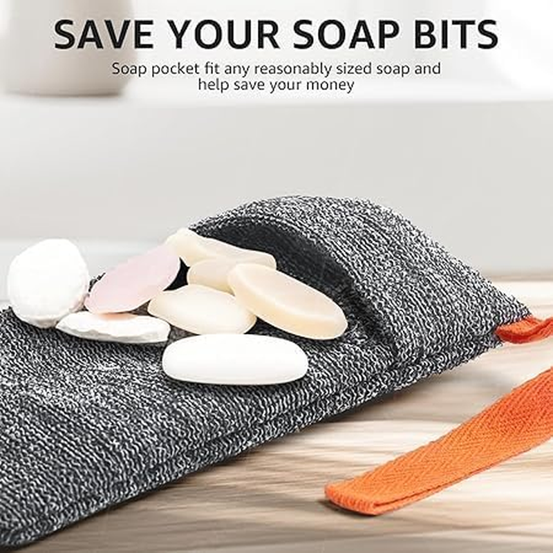 2PCS Soap Bags, Soap Savers and Bar Soap Pouch for Deep Exfoliating, Body Scrubber Shower Sponge, Exfoliating Soap Saver Bag for Bath, Premium Exfoliating Soap Bag, Soap Sock in Shower image number 1