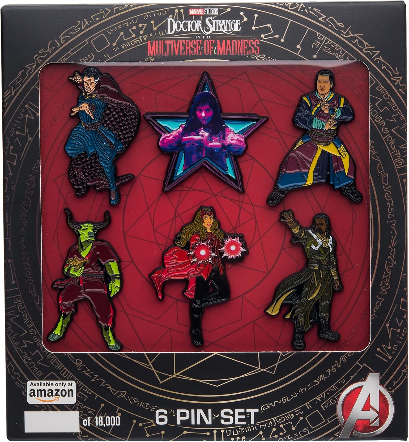 Marvel Studios: Doctor Strange in the Multiverse of Madness. Metal-Based with 6 Pin Set Comes in an Officially Licensed Box (Amazon Exclusive) image number 1