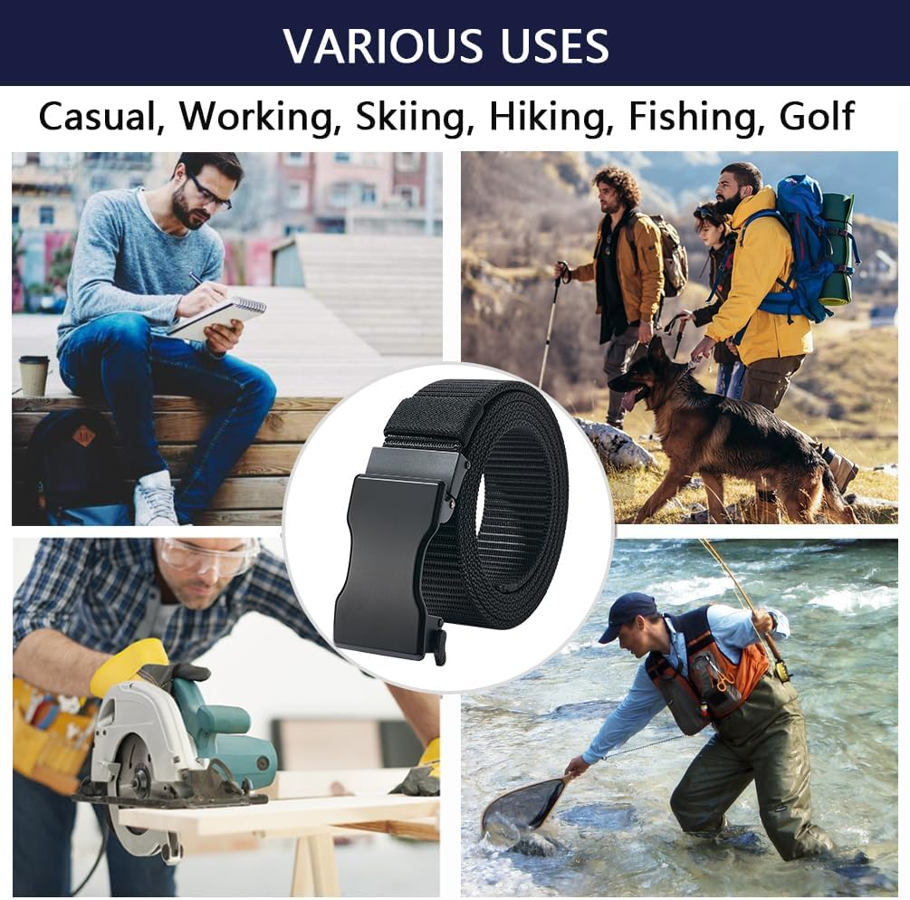 Lionvii Ratchet Belts for Men, Slide Belt with Automatic Buckle for Men Dress, Adjustable Trim to Fit 28-49" Waist [130Cm L X 3.5Cm W] - Army Green image number 5