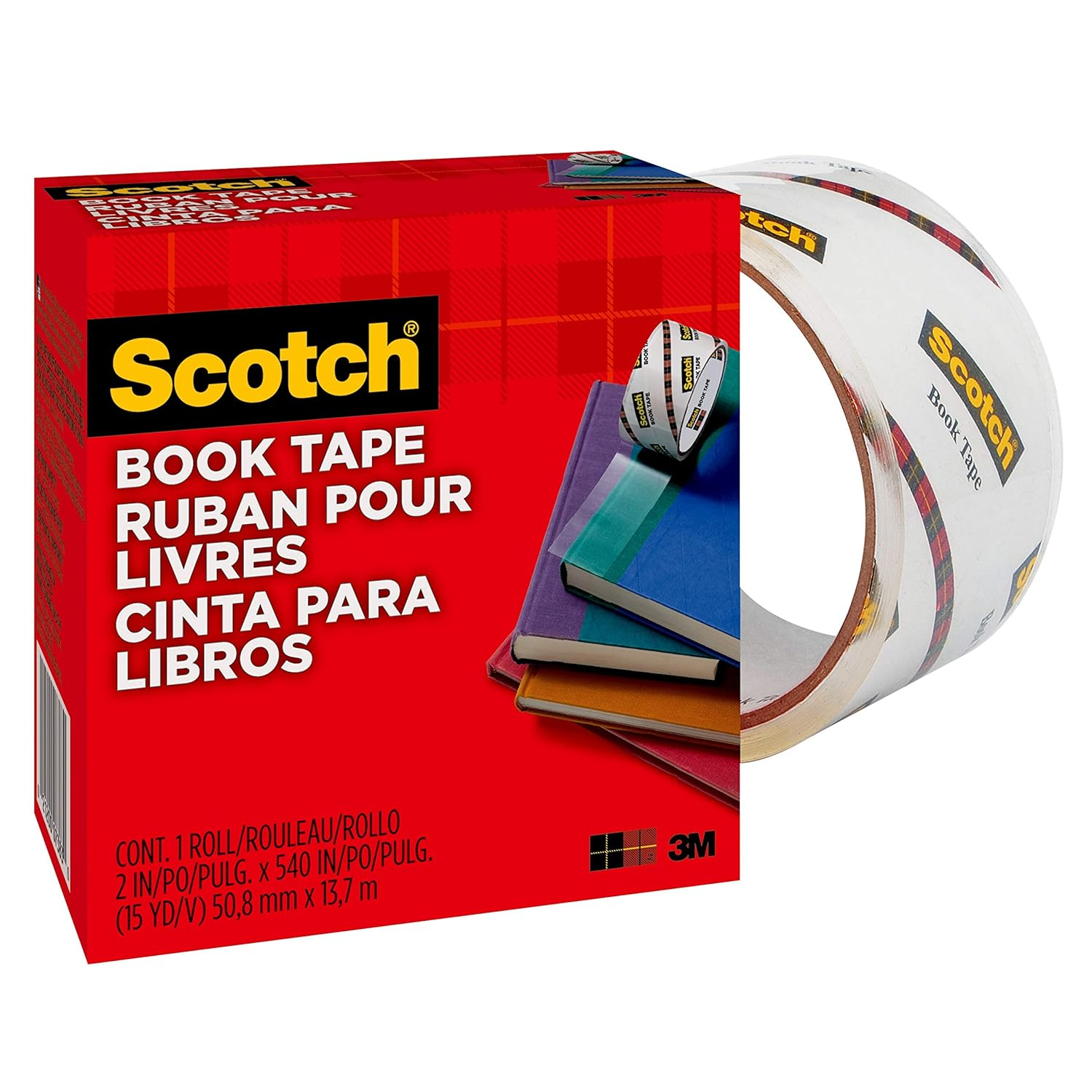 3M Scotch 845 50 Transparent Book Tape, Thick, 2.0 Inches (50.8 Mm) X 5.3 Ft (13.7 M) image number 1