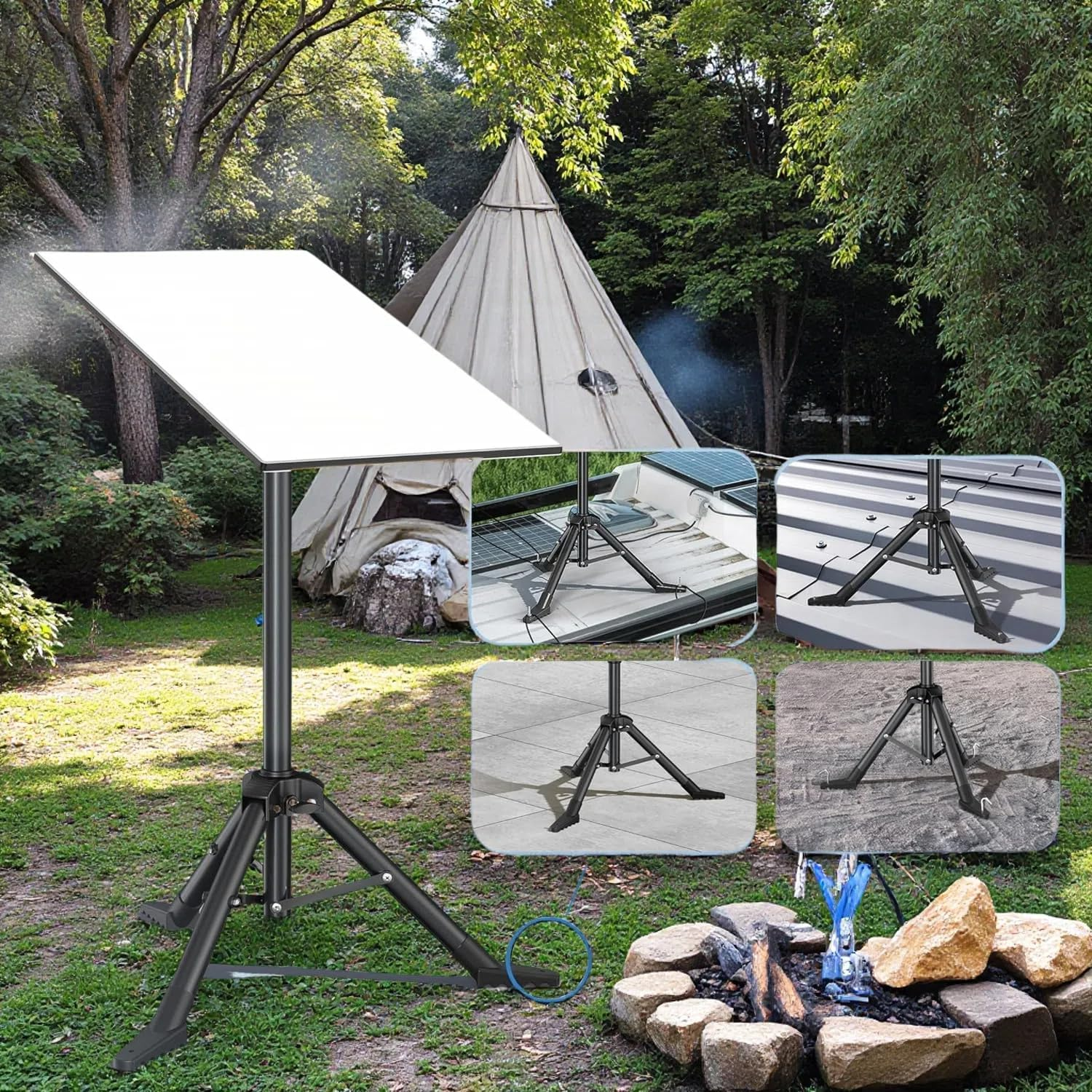 Starlink Gen 3/Starlink Mini Tripod with Tubular Adapter, Outdoor Portable Starlink Mounting Kit, Foldable Satellite Mounting Tripod for Camping and RV Travel.