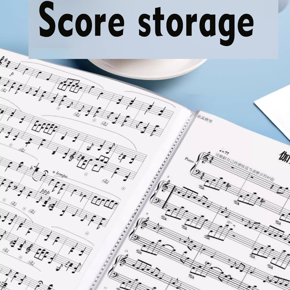 A4 100 Pockets 200/Sides Display Book Paper Document Holder, Business Presentation Book Presentation Folder Home/Office/School Document Holder (100 Pockets Blue) image number 5