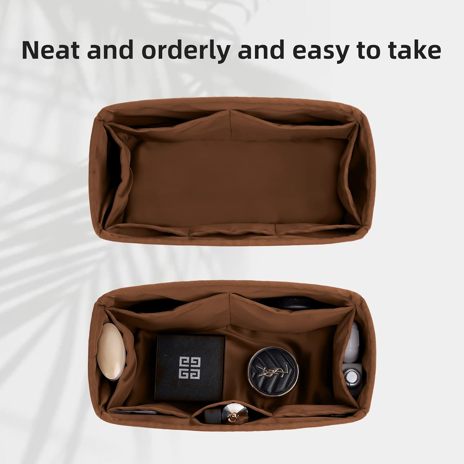 DGAZ Silk Purse Organizer Insert for Hermes Herbag 31/39/50 Bags, Luxury Handbag & Tote Organiser, Simplicity Bag Insert（Gold,Herbag31）