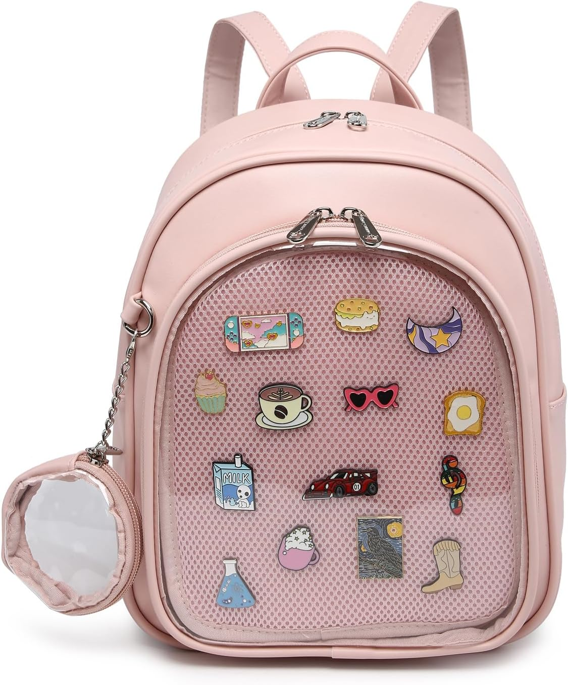 CHERRY SAUCE Kawaii Backpack PU Leather Ita Bag Aesthetic Cute Purse Pin Display