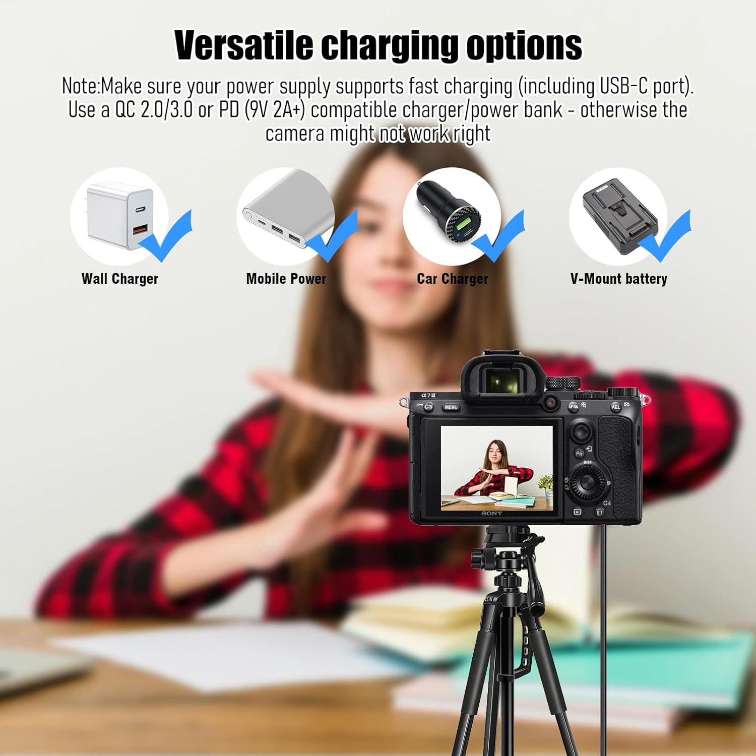 F1TP USB-C NP-FZ100 Dummy Battery Type-C Power Cord Kit Replace ACK-FZ100 Coupler for Sony Alpha 9 A9 A9 II A9R A9S A6600 A7C A7III A7S III A7RIII A7R IV ... image number 4