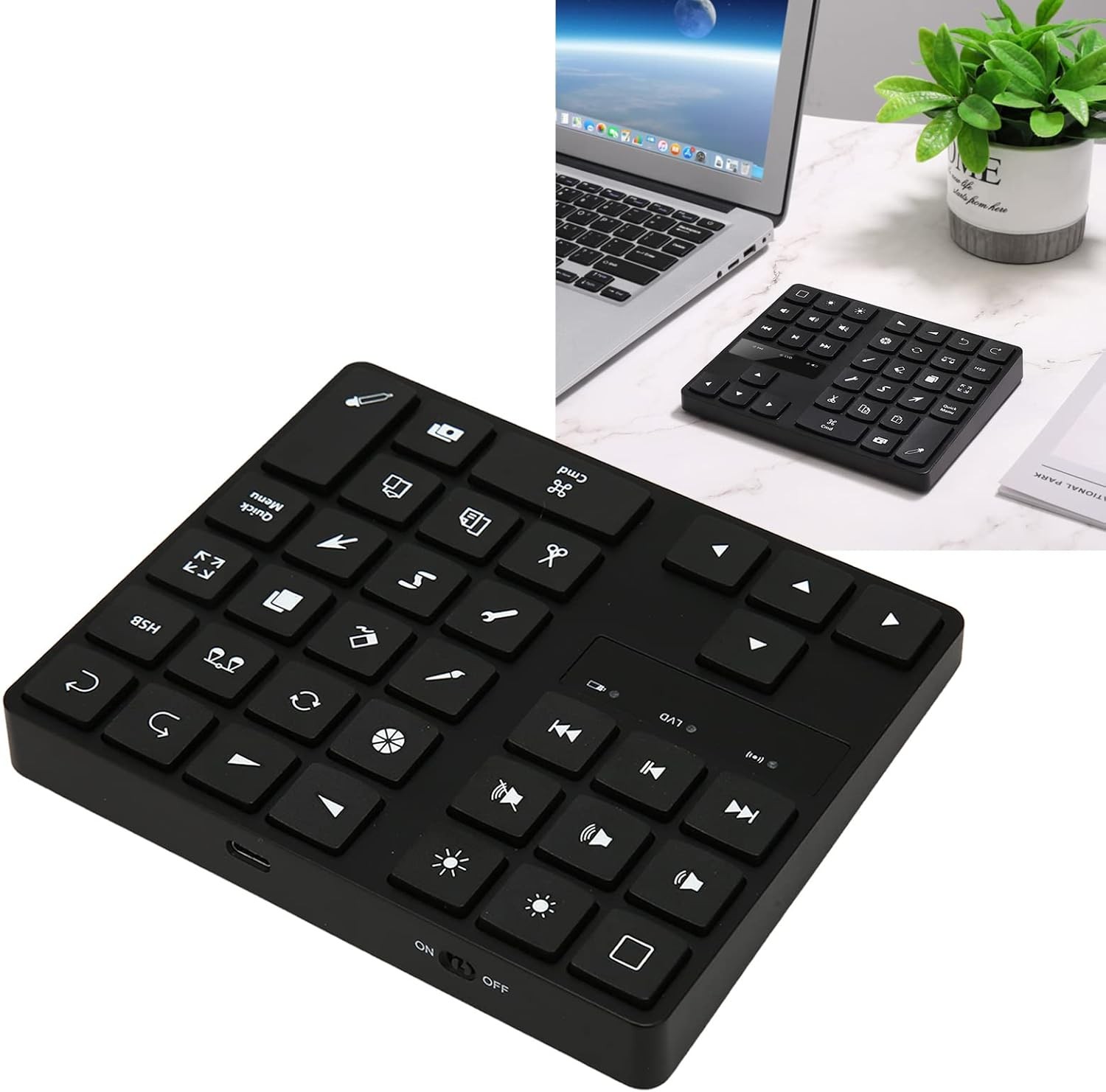 Mini Drawing Keyboard,Extensive Hardware Software Compatibility Drawing Shortcut Keyboard,Simple Operation Wireless, for OS X image number 5