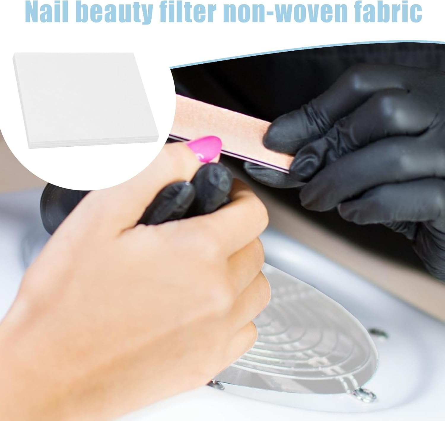 Fizepgo Dust Collector Filter | 100Piece Nail Vent Dust Collector,Professional Paper Accessories Mesh for Home Training Salon Women image number 4