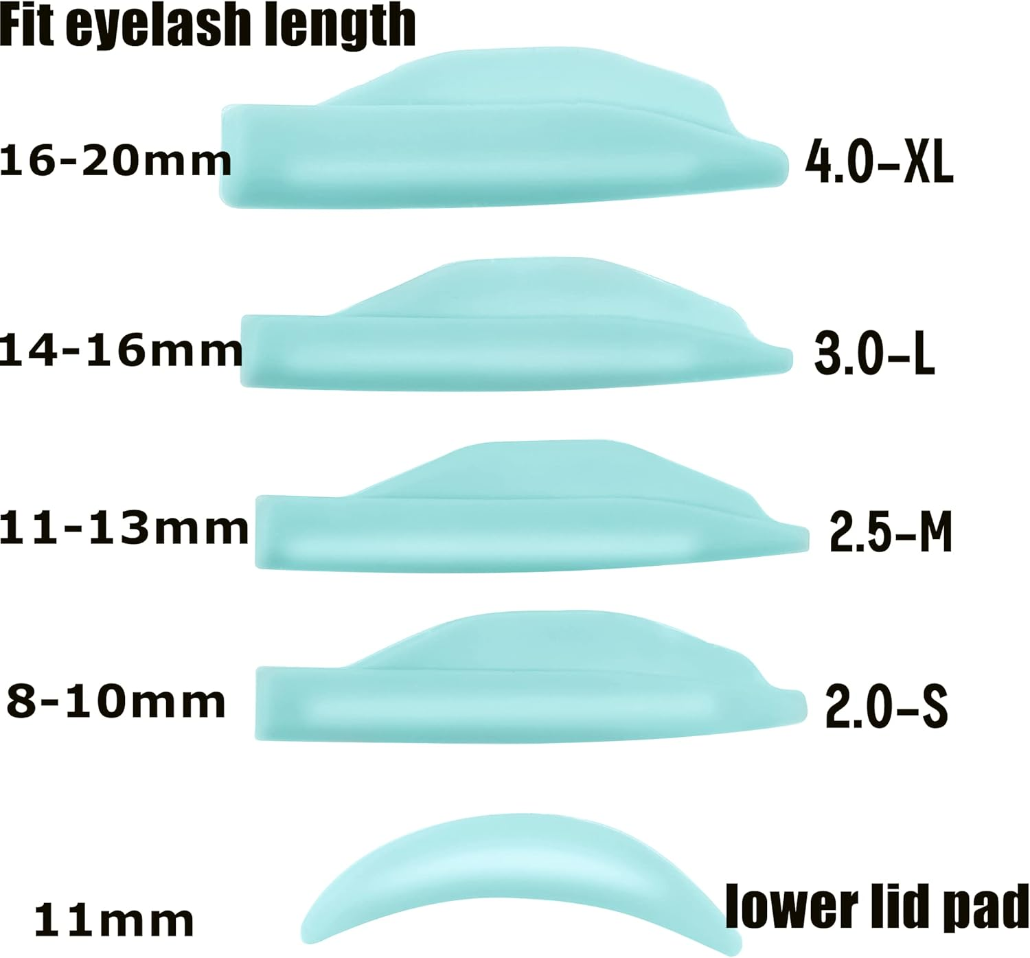 Eyelash Lift Pads Lash Lift Rods Eyelash Perm Silicone Pads 5 Sizes Reusable Soft Lash Lift Shields for Different Length Eyelashes Perfect Lifting (Mint Green) image number 6