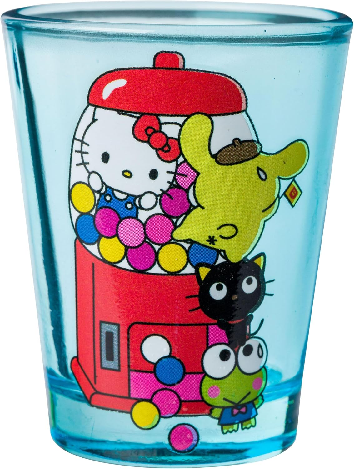 Silver Buffalo Sanrio Group Shot Set 4-Pack Mini Glass Set, 1.5 Ounces