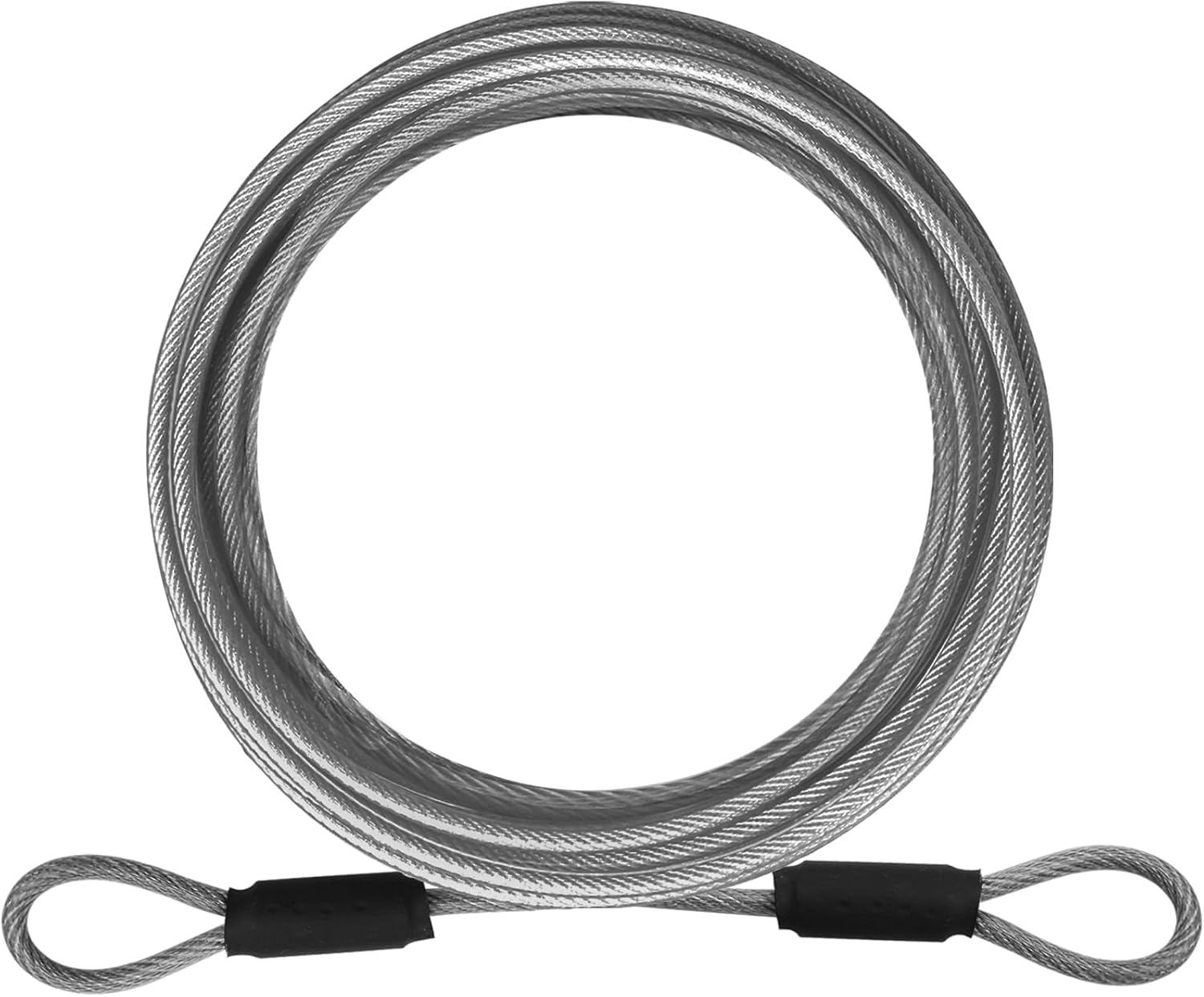 VIVBOO 1/8Inch Stainless Steel Security Cable 4/6/10/15FT Luggage Lock Safety Wire Flexible Steel Wire Rope with Double Loop (2 Pack)