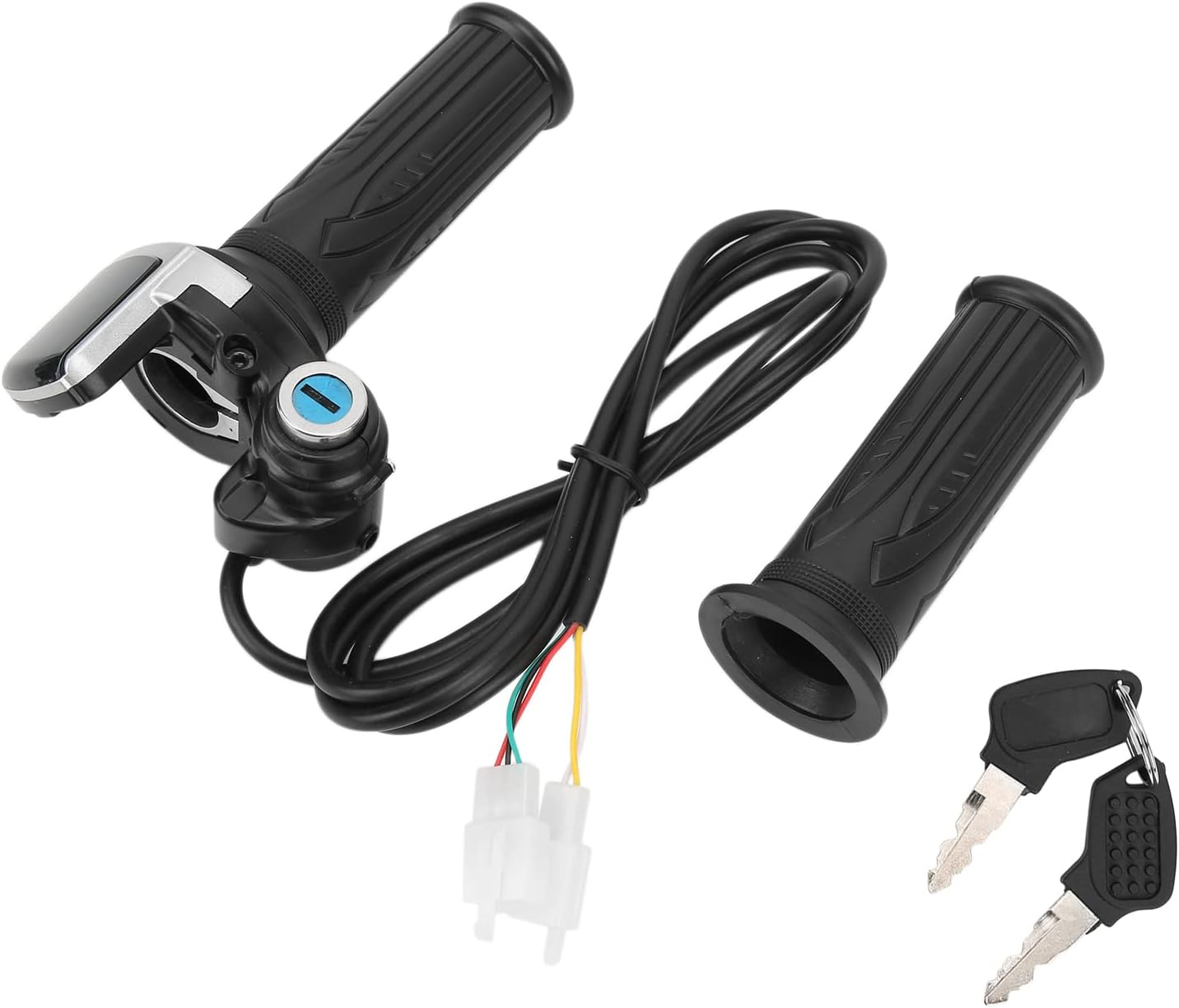Electric Bike Twist Throttle Grip Lock Key Set LED Indicator for Motorcycle Scooter 48V Waterproof Durable Ergonomic Design with LED Indicator for Motorcycle Scooter 48V image number 1