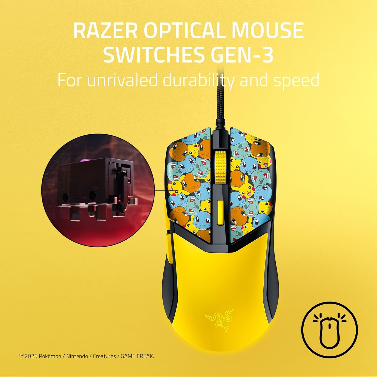 Razer Cobra - Lightweight Wired Gaming Mouse with Razer Chroma&trade; RGB -Pokemon Kanto Edition image number 4