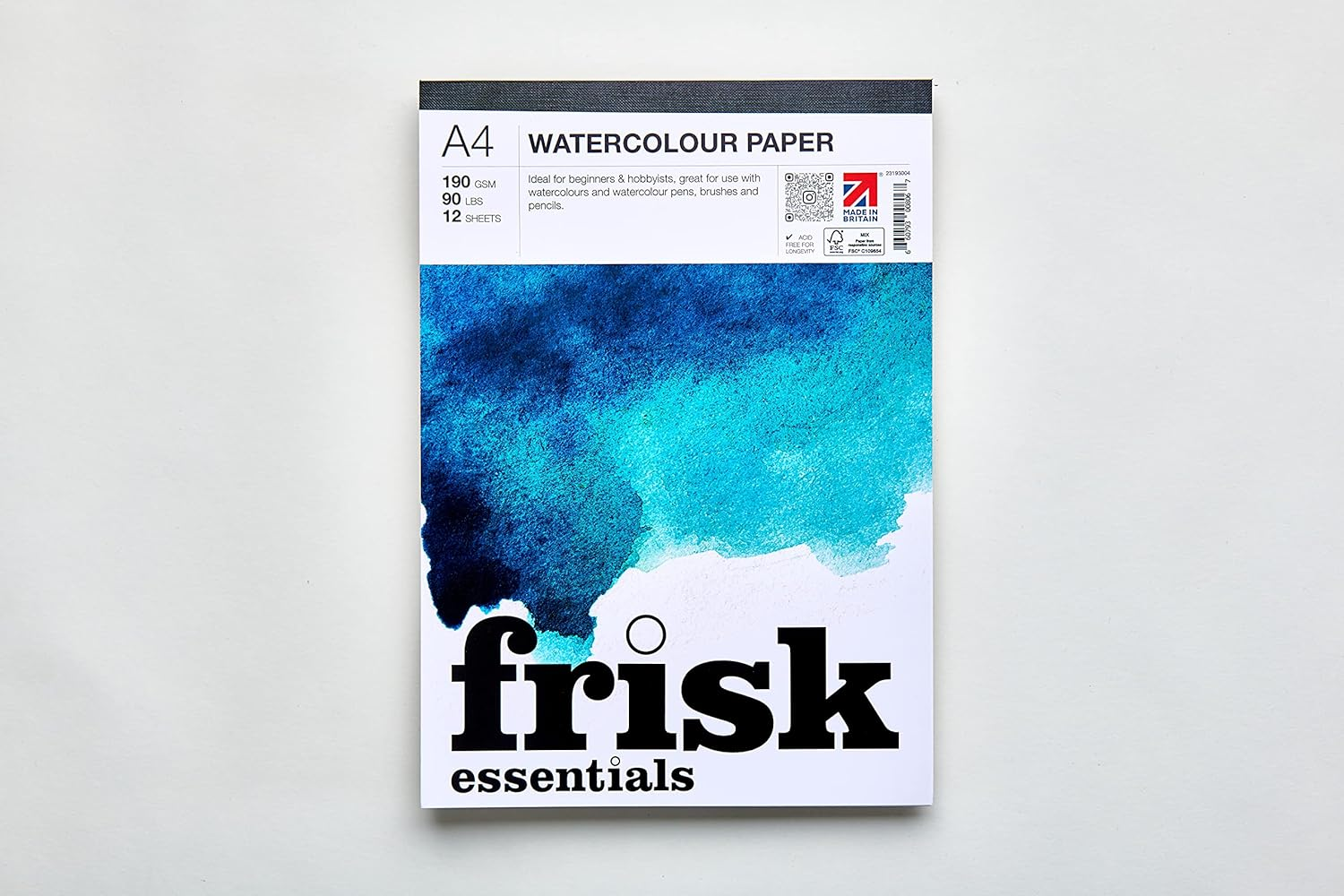 Frisk 24019004 Essentials Watercolour Paper Pad, A4, White image number 1