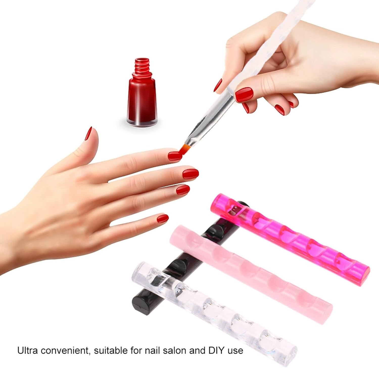 Xinyee Nail Brush Rack 5 Grids Acrylic Painting Pen Holder Nail Art Tool Manicure Penholder Rack Stand Holder image number 6