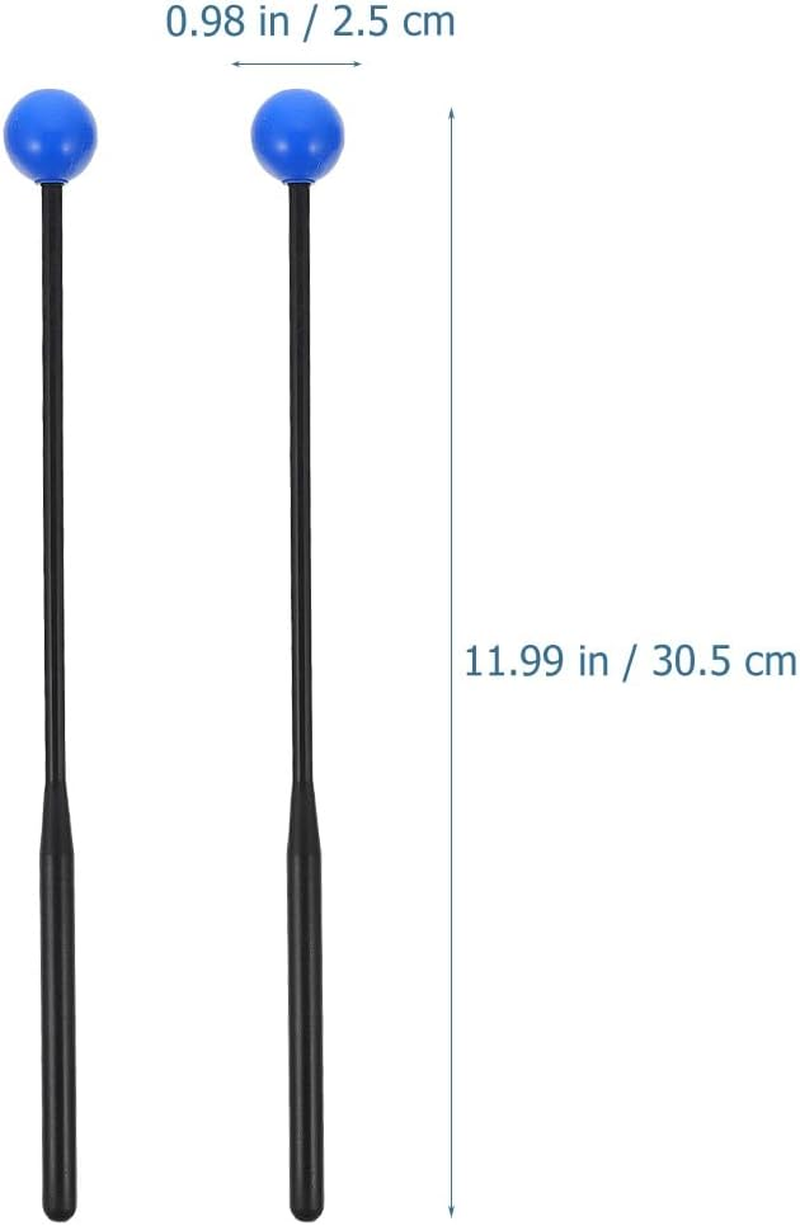 TOPPERFUN 2 Pairs of Rubber Drumsticks, 11.99X0.98In Marimba Drumsticks, Xylophone Hammers, Music Drumsticks, Glockenspiel Hammers, Singing Bowl Hammers - Black image number 2