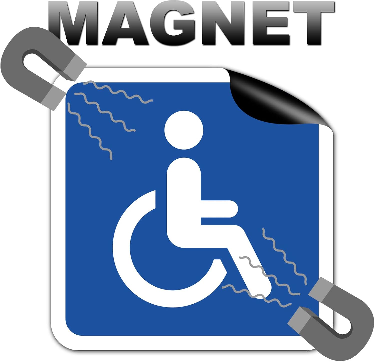 Magnetic Sign Wheelchair I Car Sign Carriage of People with Disabilities I Car Magnetic Foil I Incl. 2 Car Stickers I 4 X 4 Inch image number 6