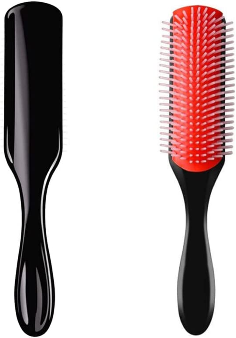 2 Pieces Hair Brush, 9 Row Cushion Brush Hair Styling Brush for Women,Styling Detangling Shaping Smoothing Blow-Drying Separating, for Separating, Defining Curls, Blow Drying. image number 2