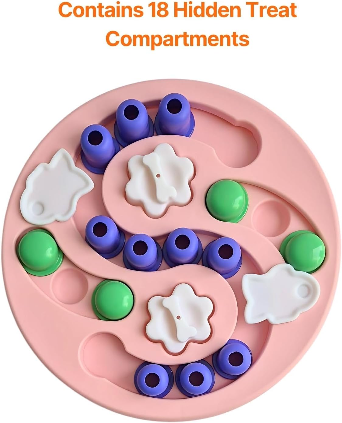 Dog Puzzle Feeder, Interactive Dog Game, Dog Enrichment for Small, Medium & Large Dogs, Treat Training Toy (Pink)