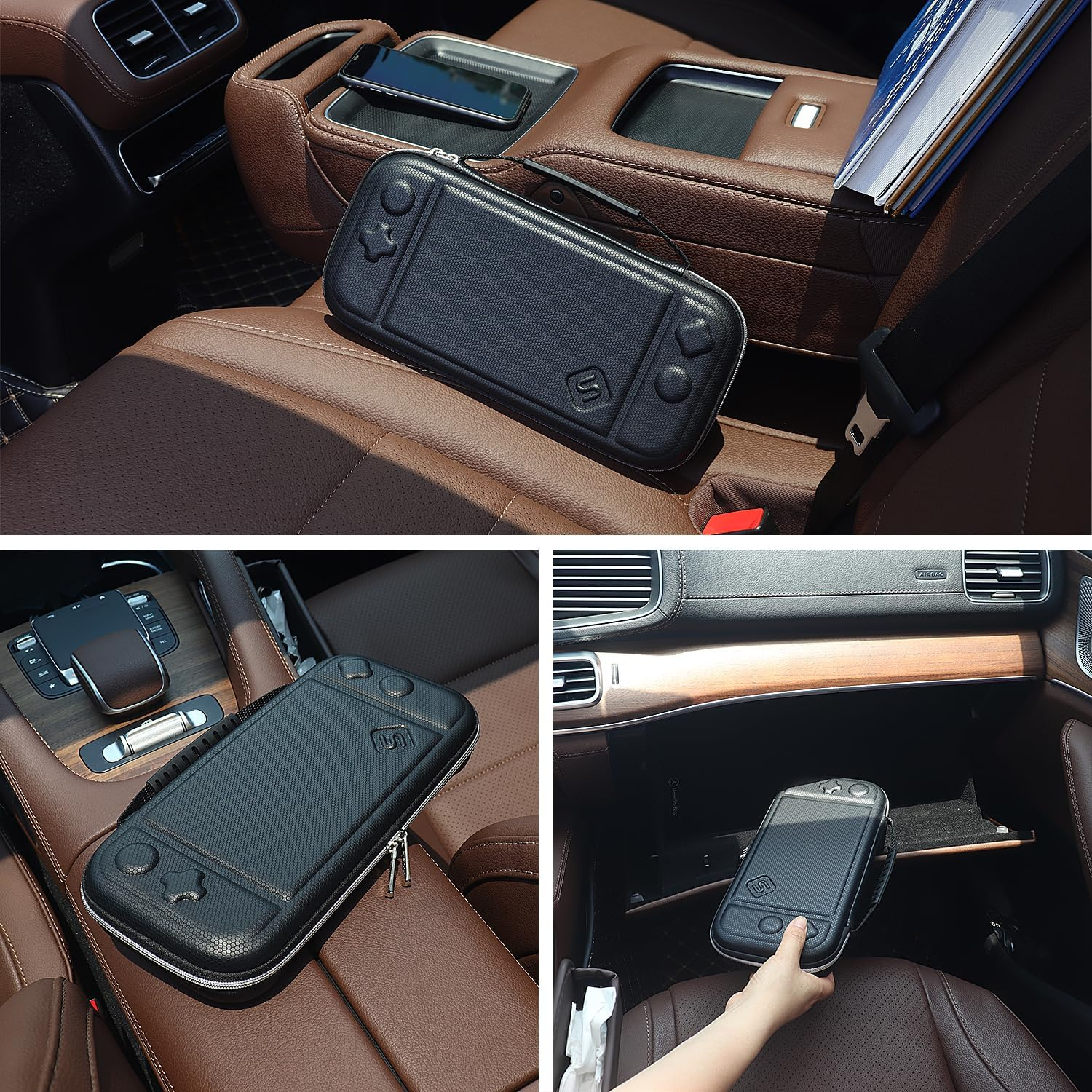 Sisma Slim Carrying Case Compatible with Nintendo Switch 2 Console 2025, Hard Shell Travel Protective Case Switch2 Thin Pouch Accessories Storage Pocket & Game Card Holders -Black - Black image number 4