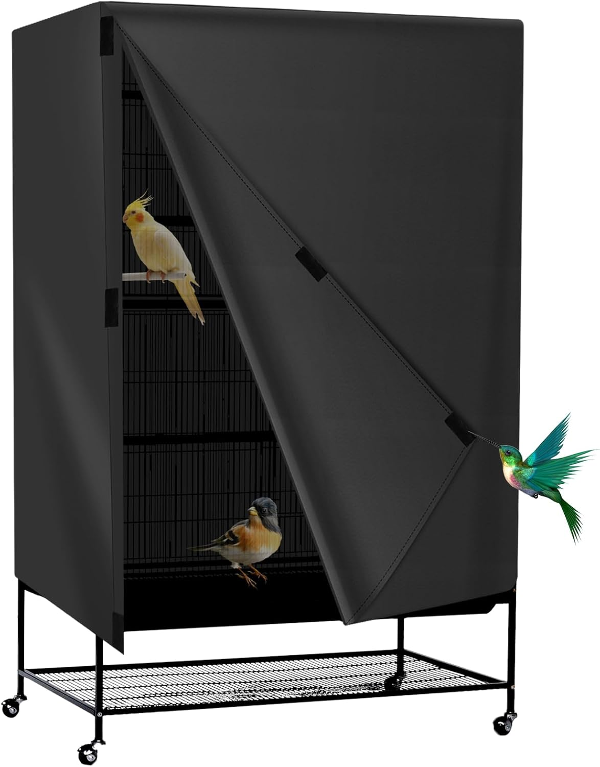 Bird Cage Cover Universal Breathable Bird Cage Cover Thin Lightweight Breathable Small Cages Cover Bird Parrot Cage Cover Black-Out Birdcage Cover for Parakeets Macaw Conure image number 5