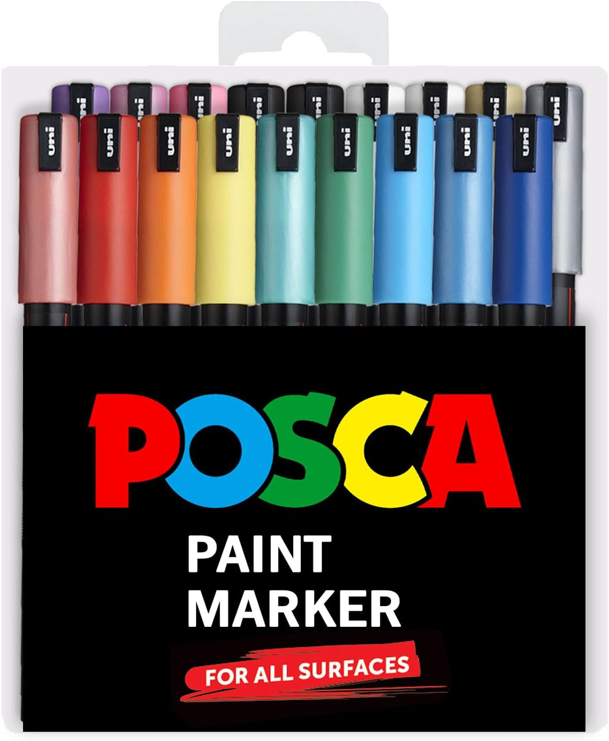 Posca PC-1MR Paint Marker Art Pens - 0.7Mm Nib - Plastic Wallet of 18 with Extra Black and White image number 5