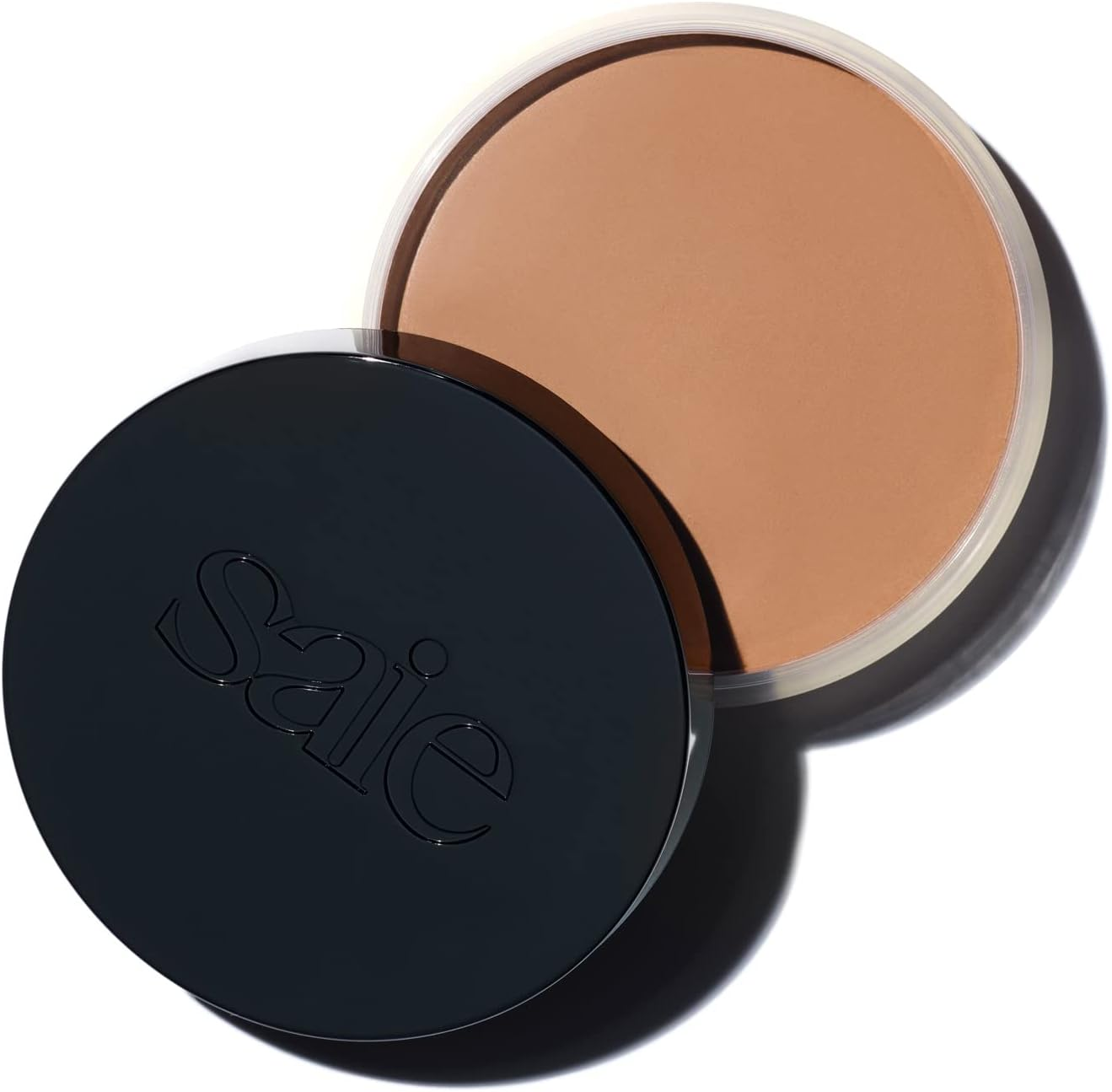Saie Sun Melt Cream Bronzer - Buildable Balm Face Bronzer for Effortless Sculpting - Cream Contour Enriched with Vitamin C, Nourishing Skincare Ingredients & a Natural Finish - Tan Bronze (1 Oz)
