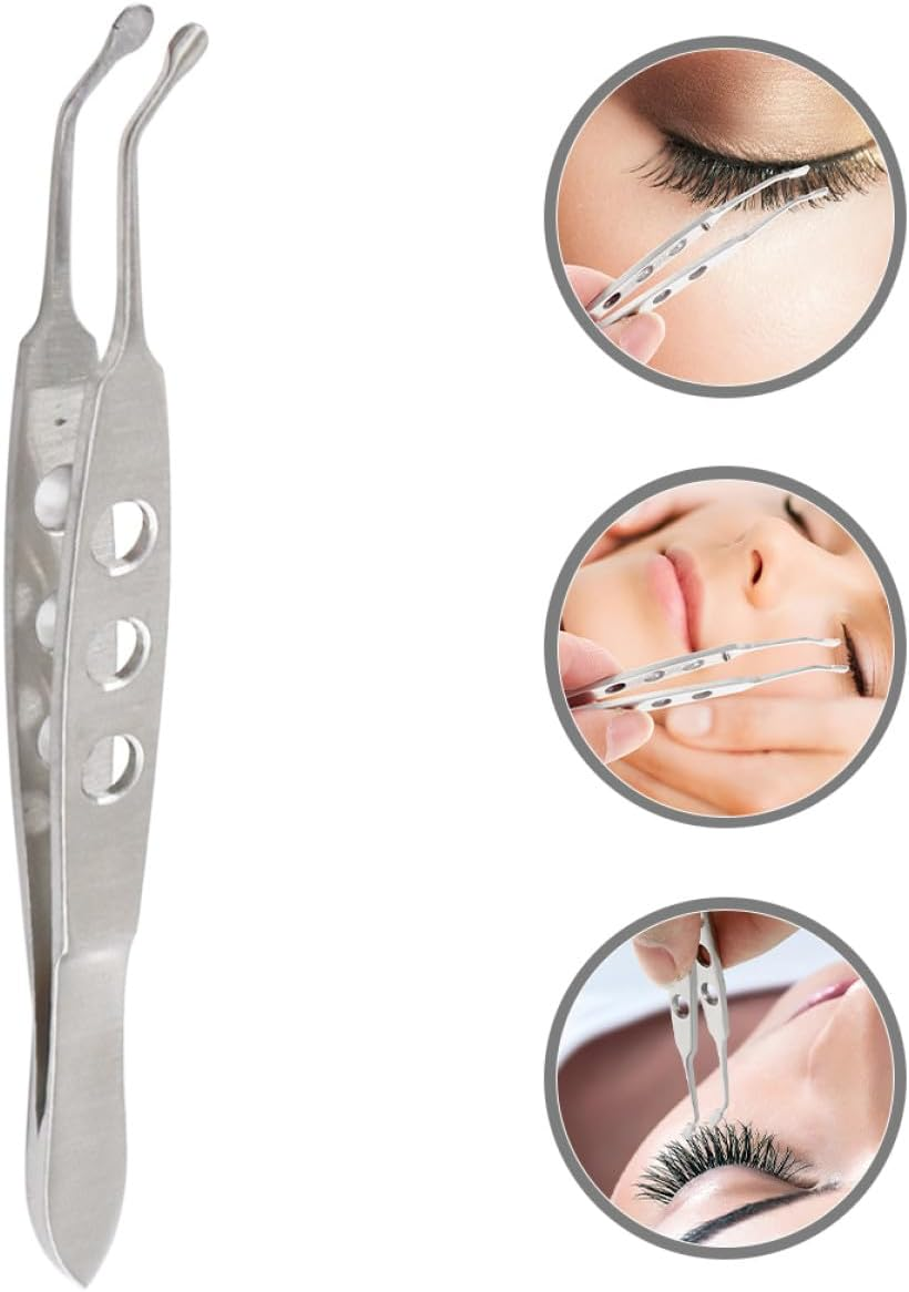 HEALEEP Stainless Steel Meibomian Gland Tweezers Eyelid Forceps Small Square Head 3X4Mm for Eyelid Massage and Gland Expression Women Beauty Tool for Eye Care image number 6