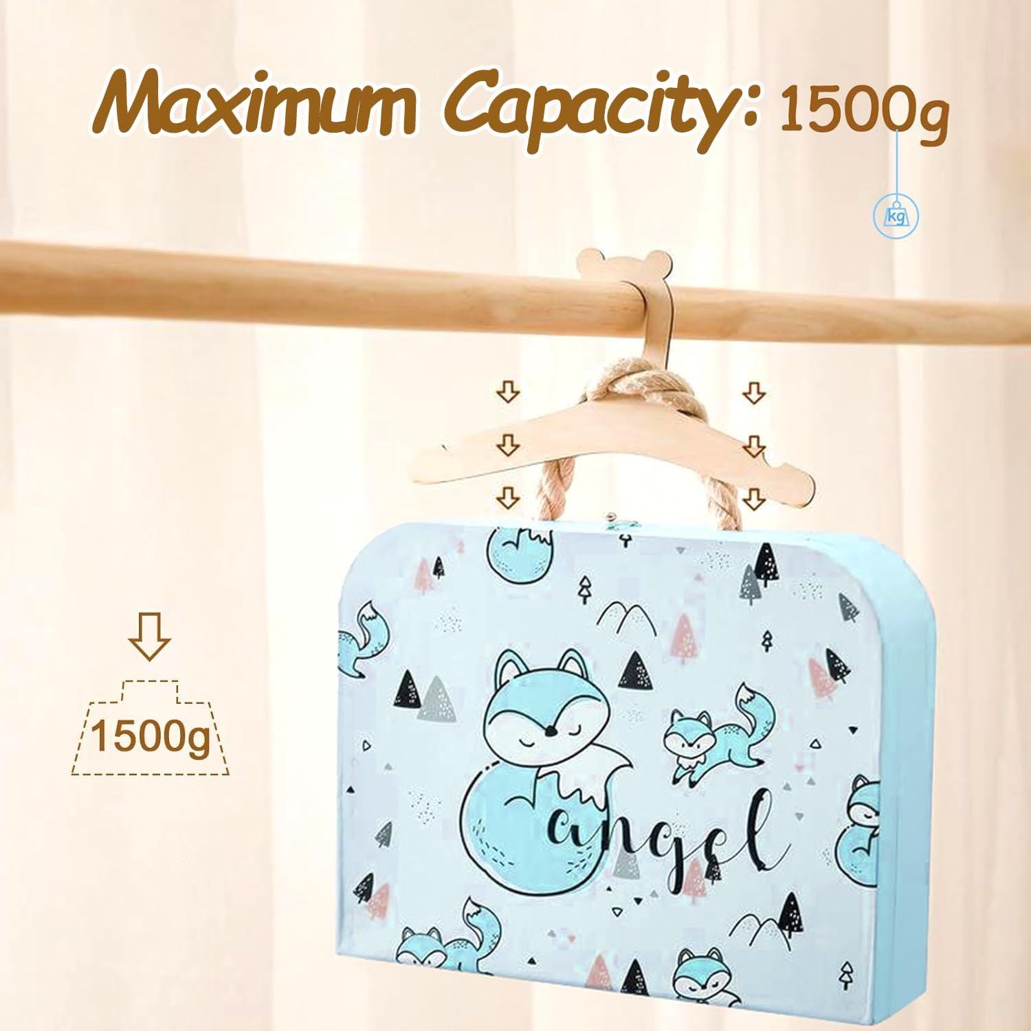 10Pcs Wooden Baby Coat Hangers, Non-Slip 9 Inches Kids Coat Hangers, Reusable Baby Hangers, Cute Bear Newborn Hanger for Children'S Dresses Coats Pants, Eco-Friendly & Durable