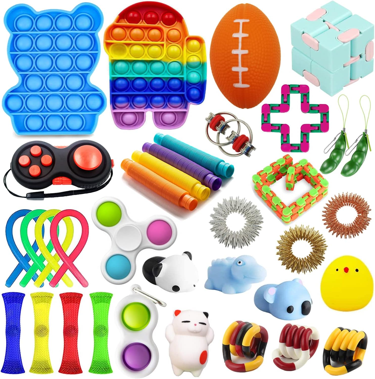 Bestek 35Pcs Sensory Fidget Toys Set for Boys Girls,Anxiety Relief Sensory Toy Pack for Autism Kids Birthday Party Favors, Bag Fillers Christmas Gifts image number 1